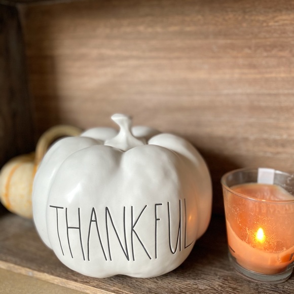 NEW - Rae Dunn - THANKFUL - Large pumpkin decor